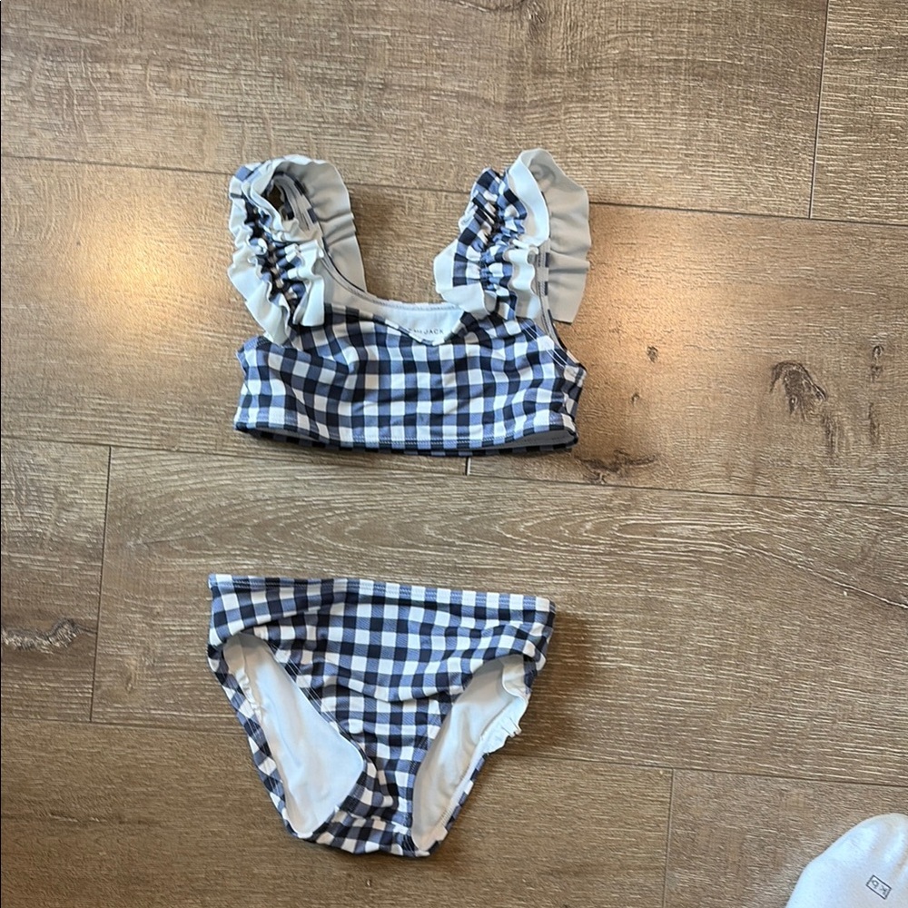 Navy and white gingham bikini